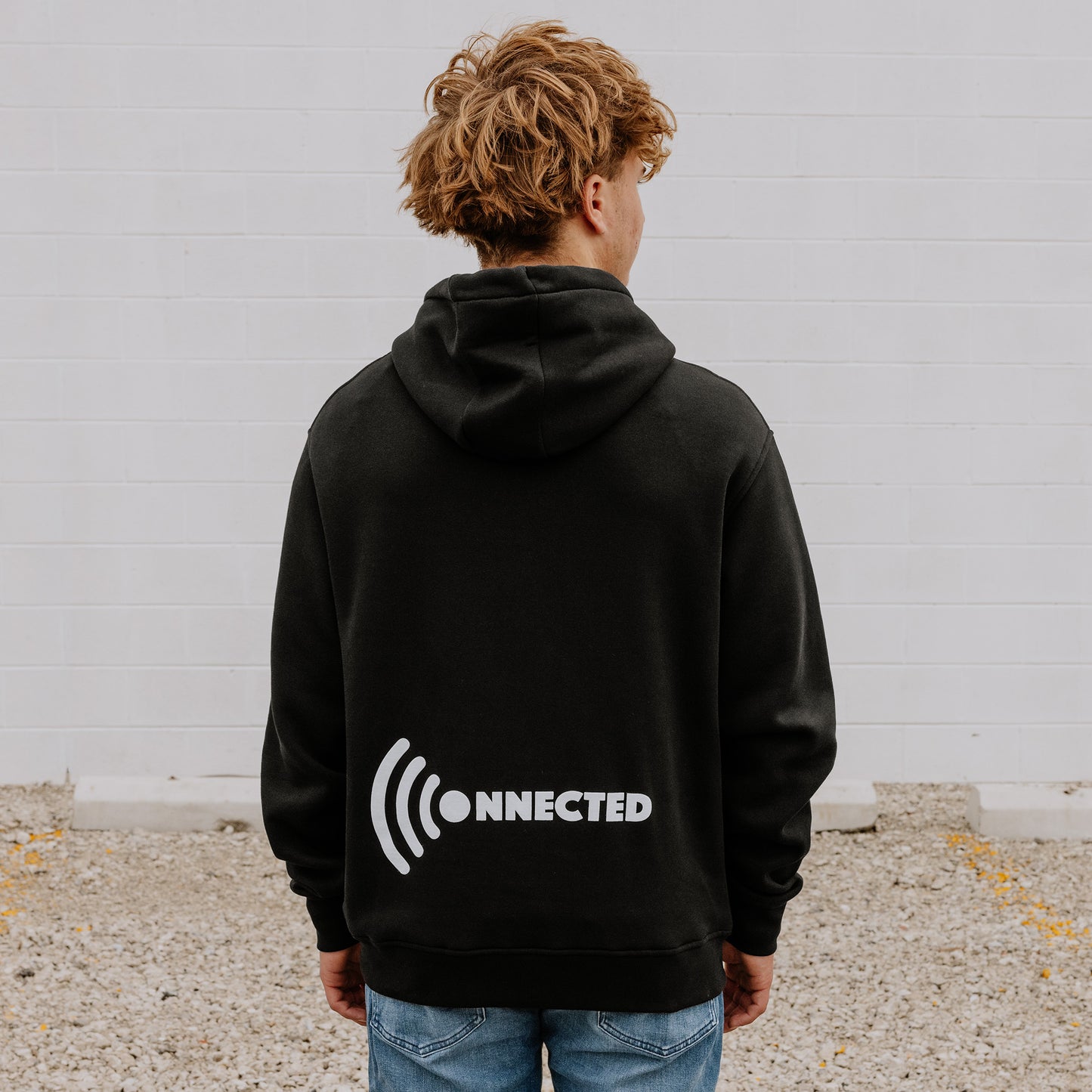 OOsmash men’s black Connected hoodie made from 80% cotton and 20% polyester