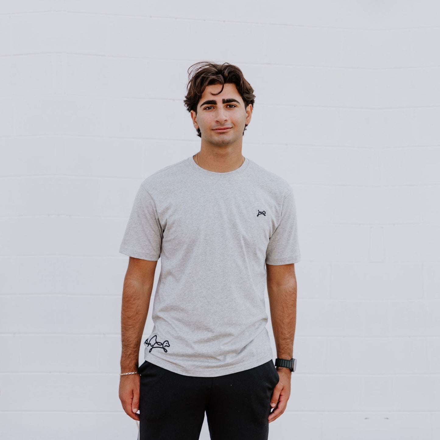 OOsmash men’s Heather Gray T-Shirt made from 100% Supima cotton with soft, premium texture.