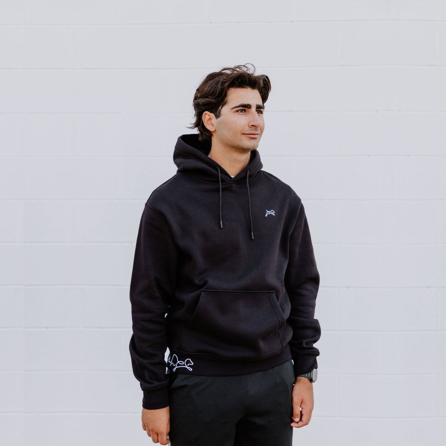 OOsmash men’s black Signature hoodie made from 80% cotton and 20% polyester with premium softness.