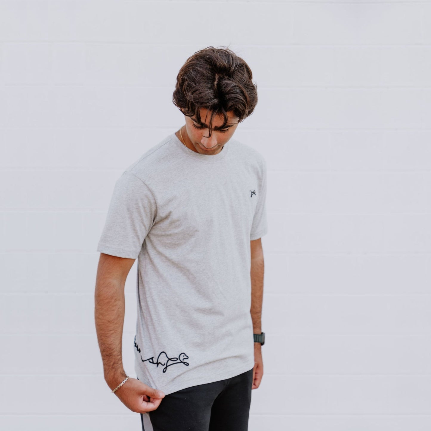 OOsmash men’s Heather Gray T-Shirt made from 100% Supima cotton with soft, premium texture.