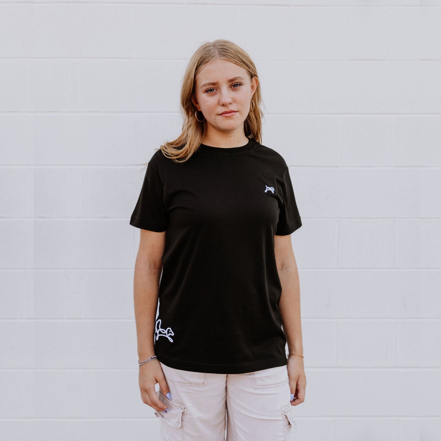 OOsmash women’s black T-Shirt made from 100% Supima cotton with soft, premium finish.