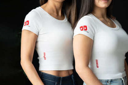 White cotton crop top women's streetwear — OOsmash Truly Seen, cropped fit, spring summer