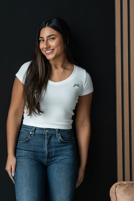 Women's Have Your Back Cotton Crop Top - Embroidered Logo - OOsmash