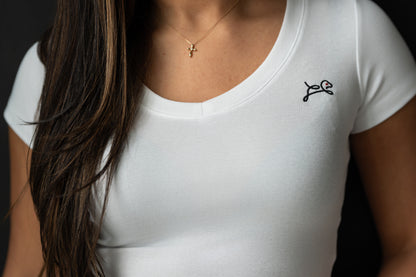 Soft Cotton V-Neck Crop Top for Women - Loyalty Graphic Tee - OOsmash