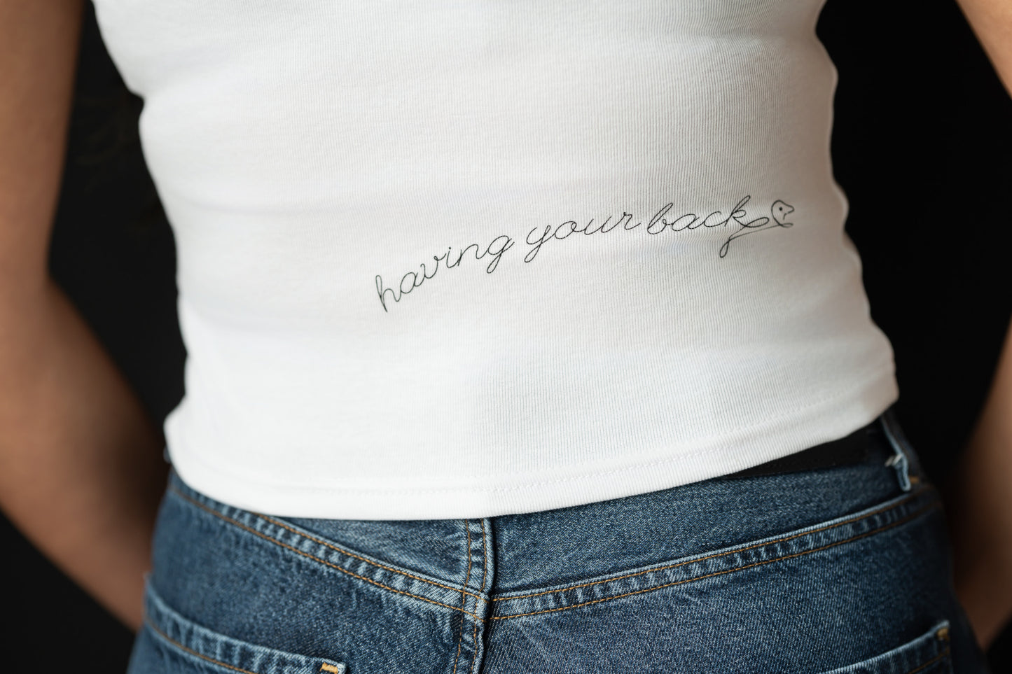 Women's Statement Crop Top Outfit - Have Your Back Tee - Spring Summer Fashion - OOsmash