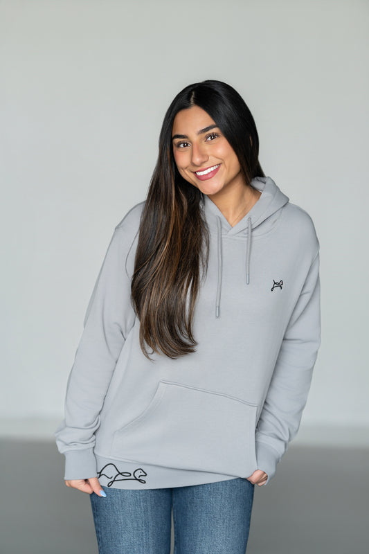 OOsmash Signature Hoodie women's — premium French Terry Cotton, signature hem embroidery, drawstring hood, front view