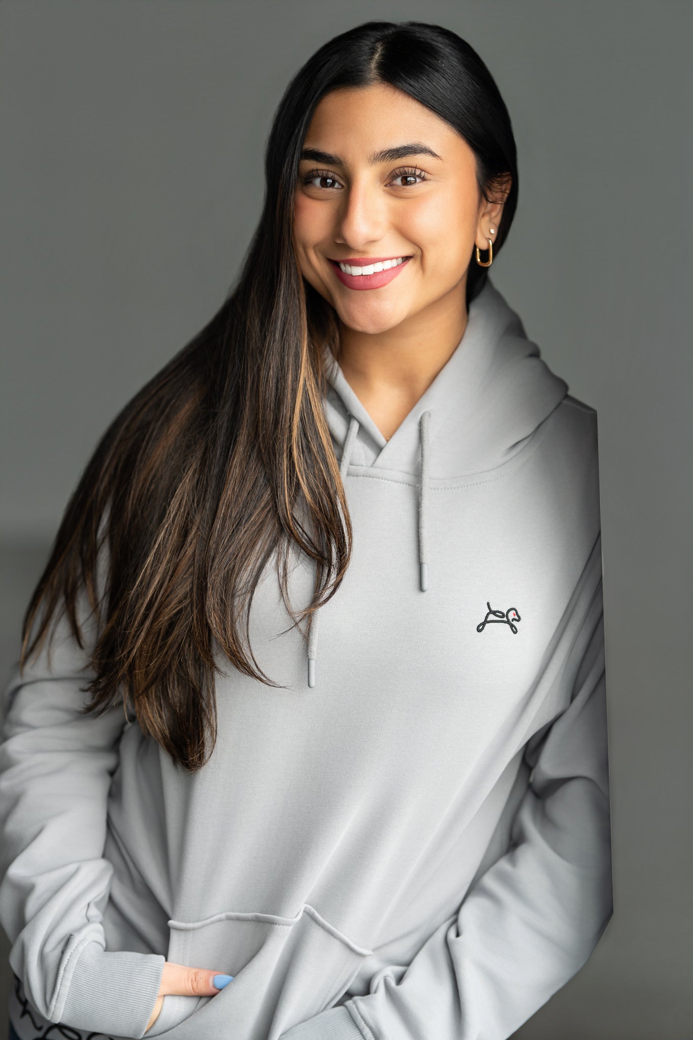 OOsmash Signature Hoodie outfit — women's spring summer streetwear, premium French Terry Cotton, logo embroidered
