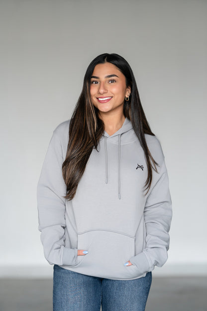 OOsmash On The Go Hoodie — women's full outfit, styled with jeans, lightweight French Terry Cotton, relaxed fit streetwear
