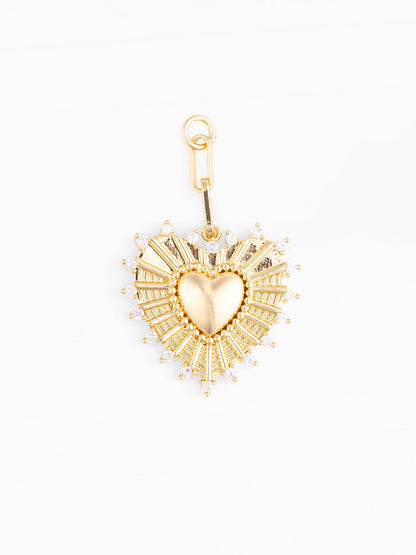OOsmash 18K Gold Plated Heart Bag Charm — shiny gold heart charm, premium bag charm, romantic gift for her