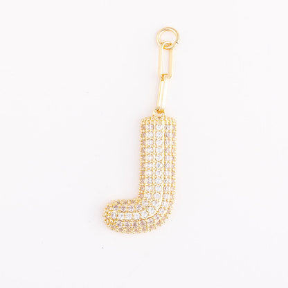 OOsmash 18K Gold Plated Letter Charm J — gold plated initial J pendant, custom monogram bag charm, personalized gift for her