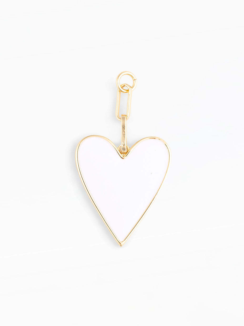 OOsmash 18K Gold Plated White Heart Bag Charm — elegant white heart gold charm, luxury bag accessory, gift for her