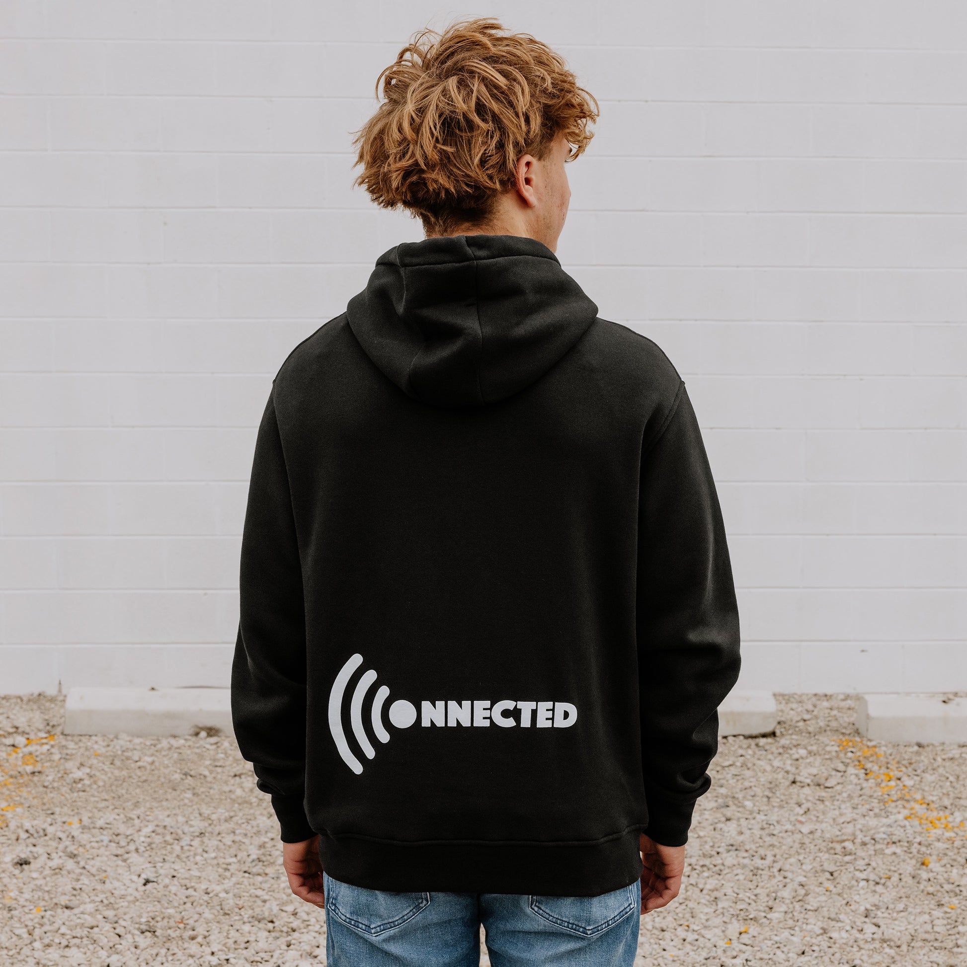 OOsmash men’s black Connected hoodie made from 80% cotton and 20% polyester