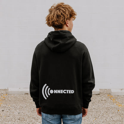 OOsmash men’s black Connected hoodie made from 80% cotton and 20% polyester