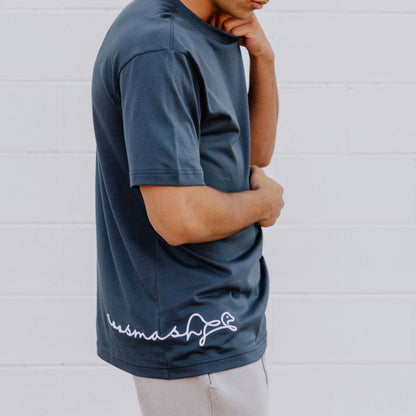 OOsmash men’s navy T-Shirt made from 100% Supima cotton with smooth, premium finish.