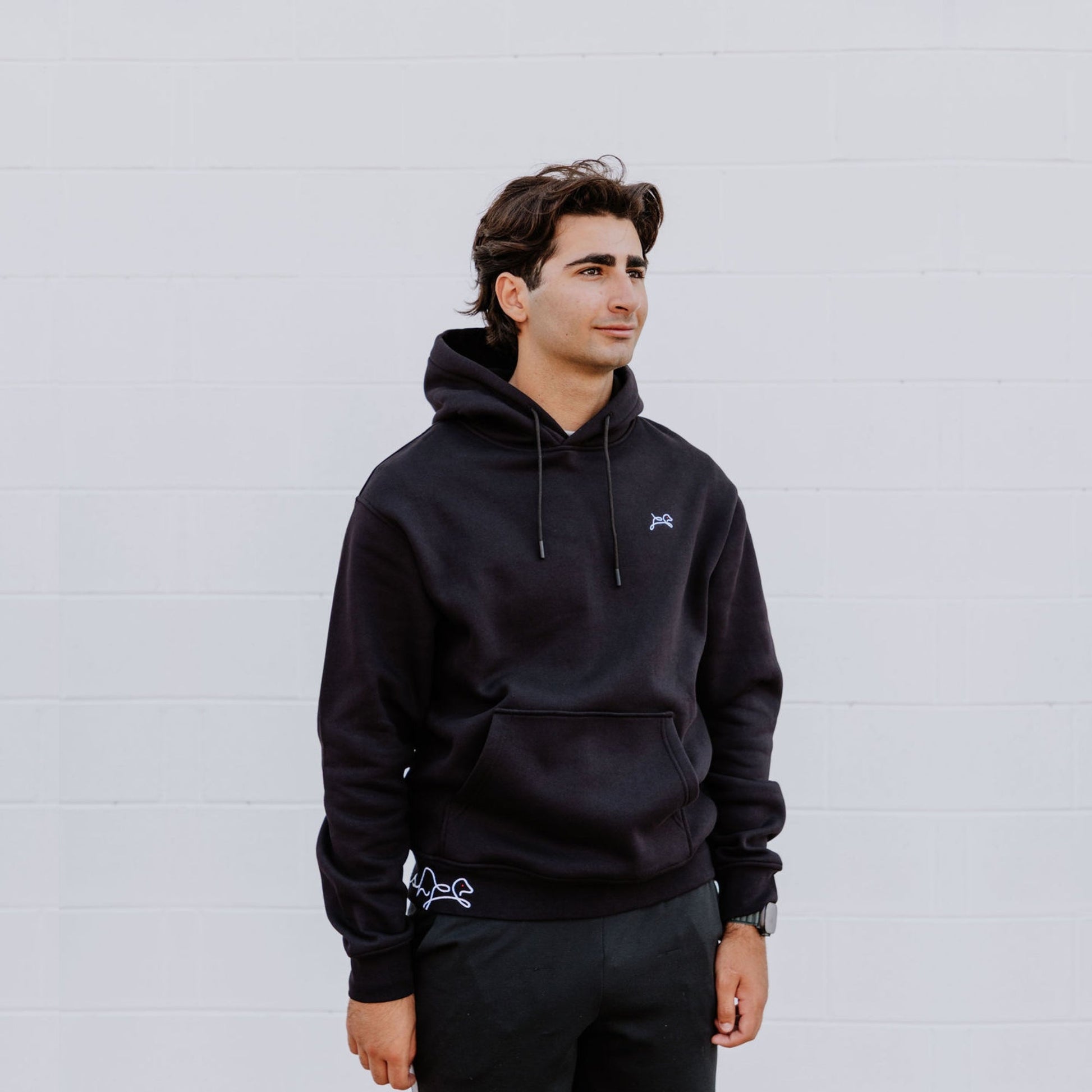 OOsmash men’s black Signature hoodie made from 80% cotton and 20% polyester with premium softness.