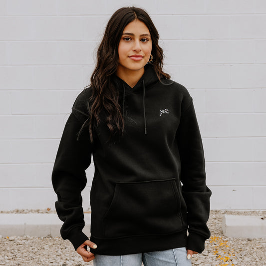 OOsmash women’s black Connected hoodie made from 80% cotton and 20% polyester with soft premium feel.