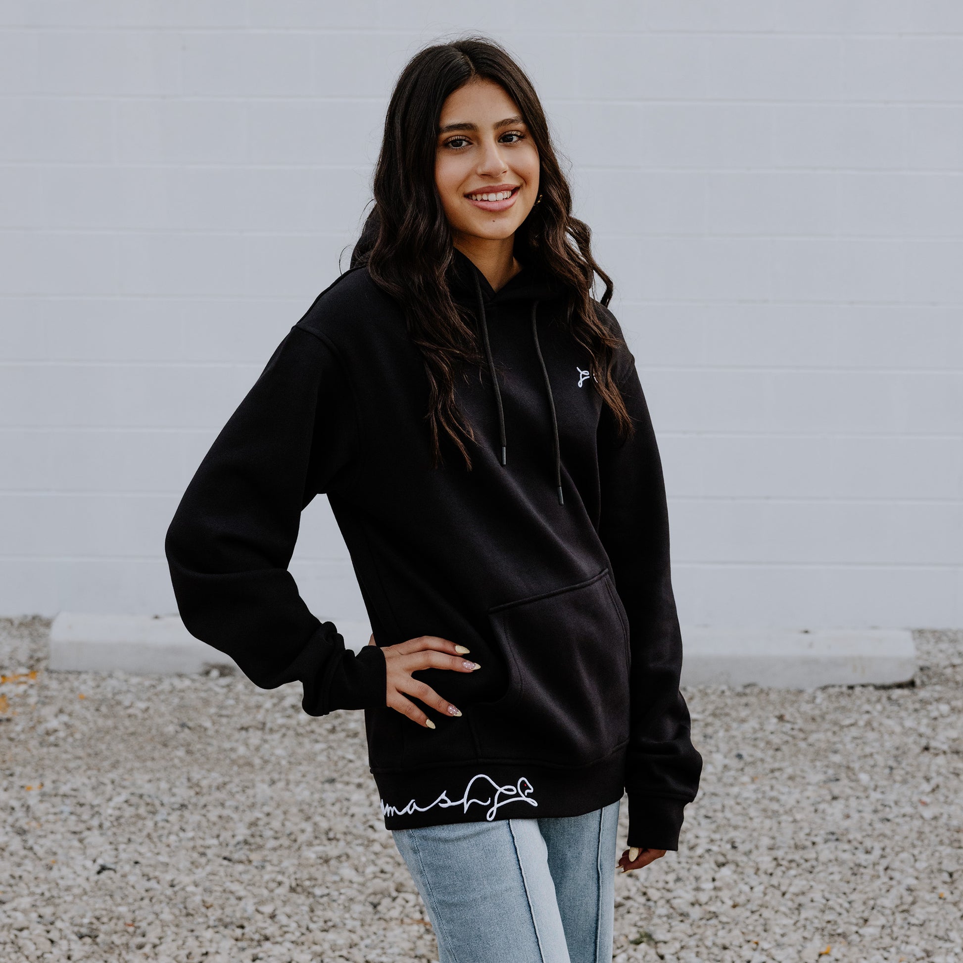 Black OOsmash Signature women's hoodie - premium comfort for those who own their vibe
