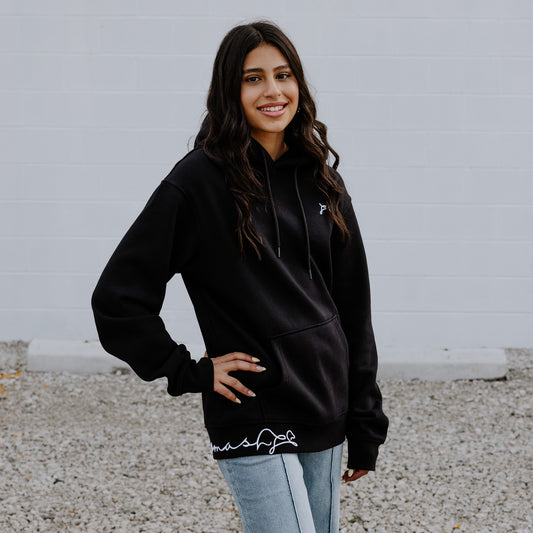 Black OOsmash Signature women's hoodie - premium comfort for those who own their vibe
